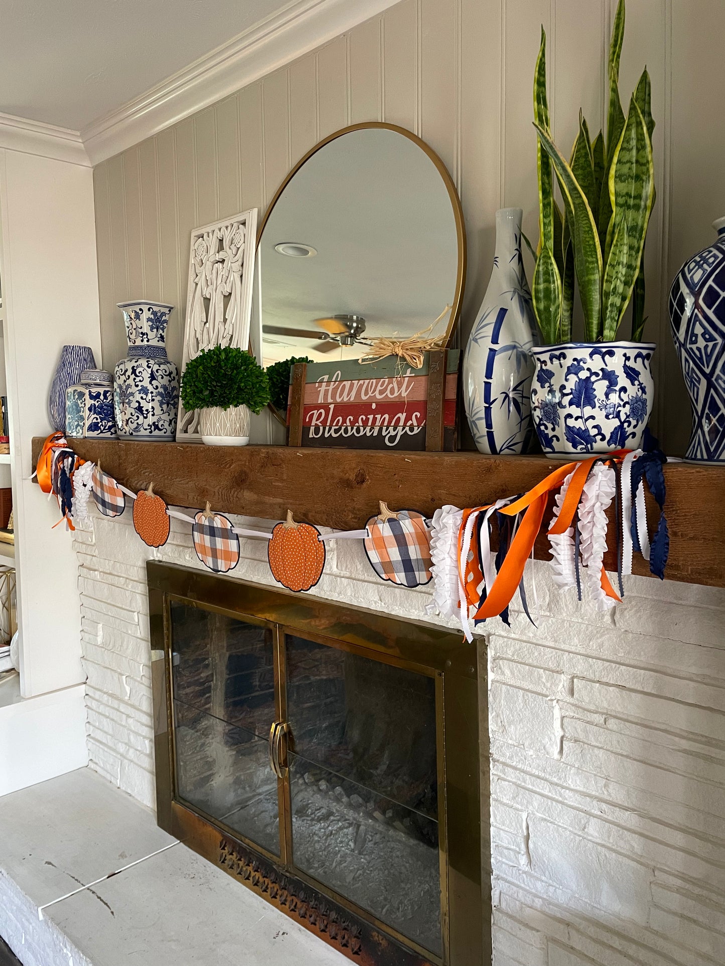 Navy and Orange Pumpkin Banner
