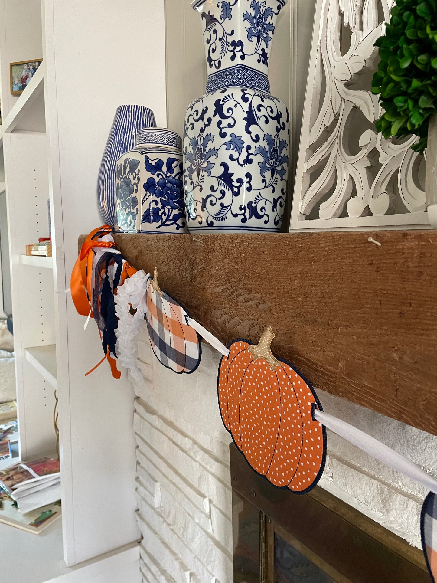 Navy and Orange Pumpkin Banner