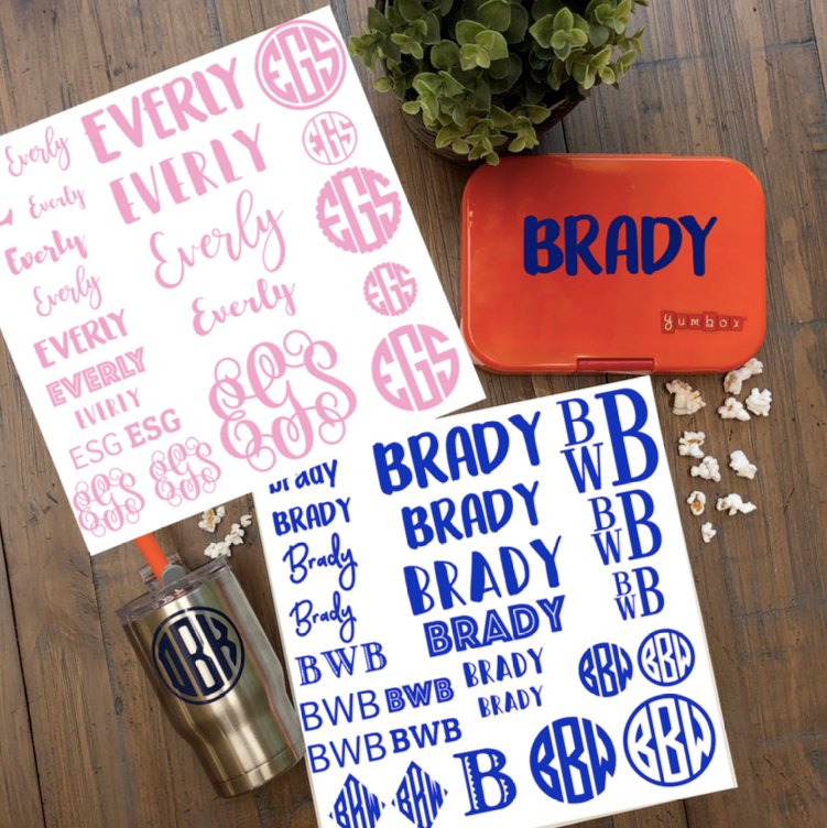 Name and Monogram Labels